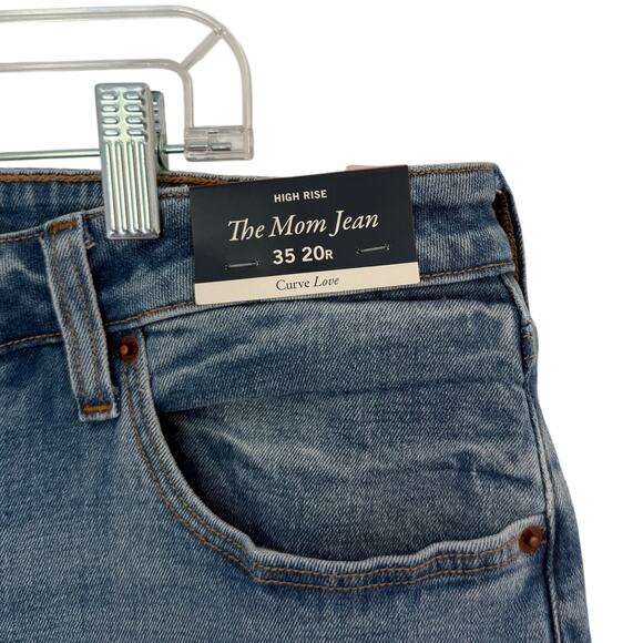 NWT Abercrombie & Fitch The Mom High Rise Curve Love Jeans Size 35 / 20R - Picture 6 of 12